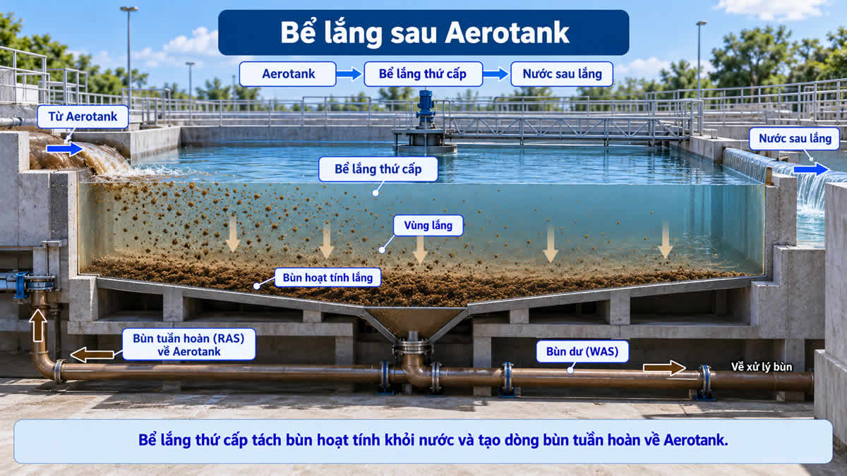bể lắng ngang aerotank