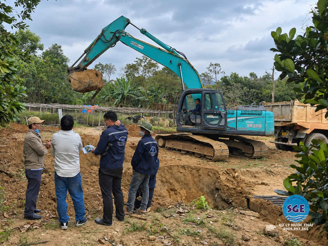 khảo sát hiện trang công trình xử lý nước thải