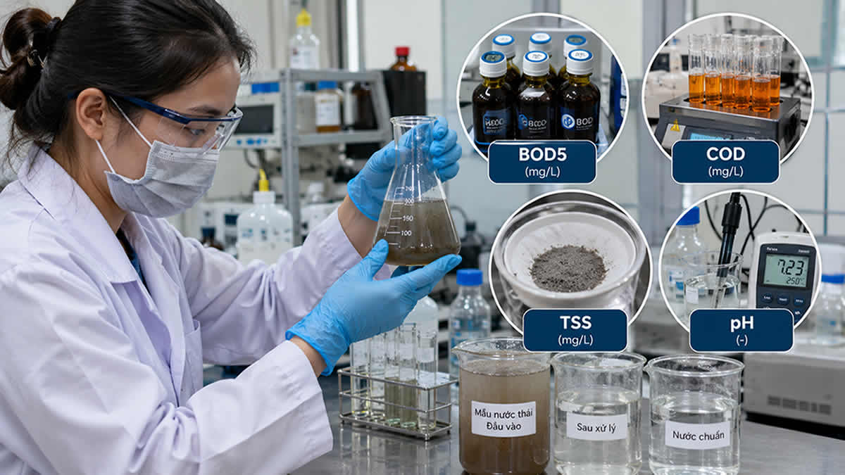 Các chỉ tiêu BOD COD TSS và pH trong nước thải