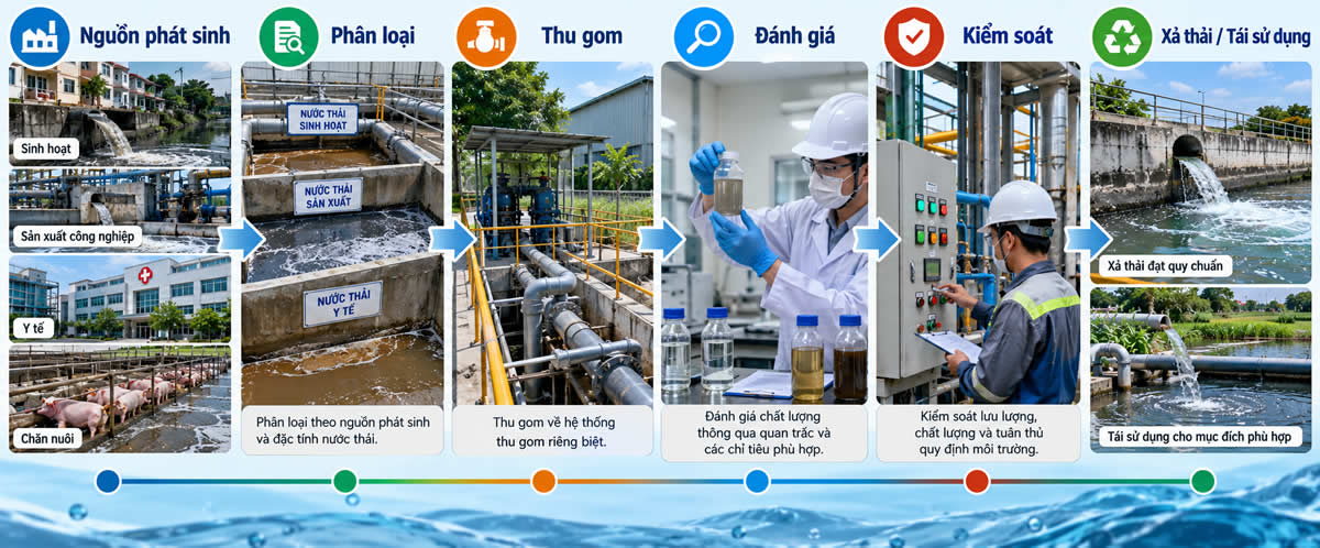 Quy trình quản lý nước thải từ nguồn phát sinh