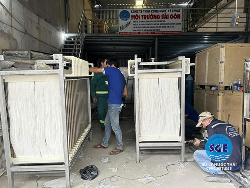 màng lọc xử lý nước thải mbr do môi trường sài gòn sge cung cấp và triển khai cho các dự án