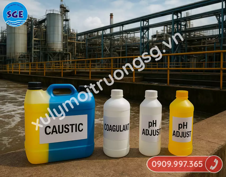 Có nhiều loại hóa chất được sử dụng để xử lý nước thải công nghiệp